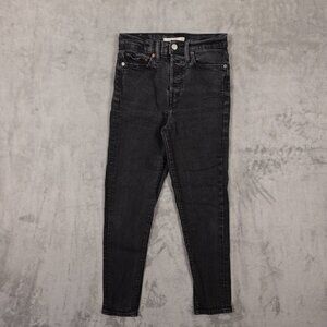 Levi's Jeans Wedgie Skinny women's 26 vintage black red tab button fly denim‎